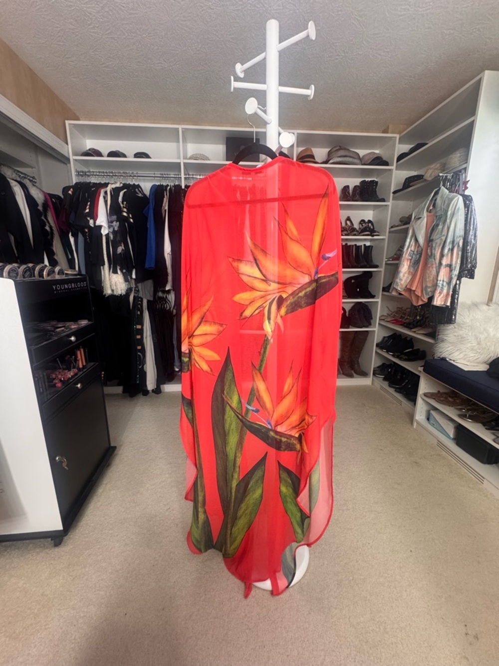 Erte Birds of Paradise Chiffon Kaftan